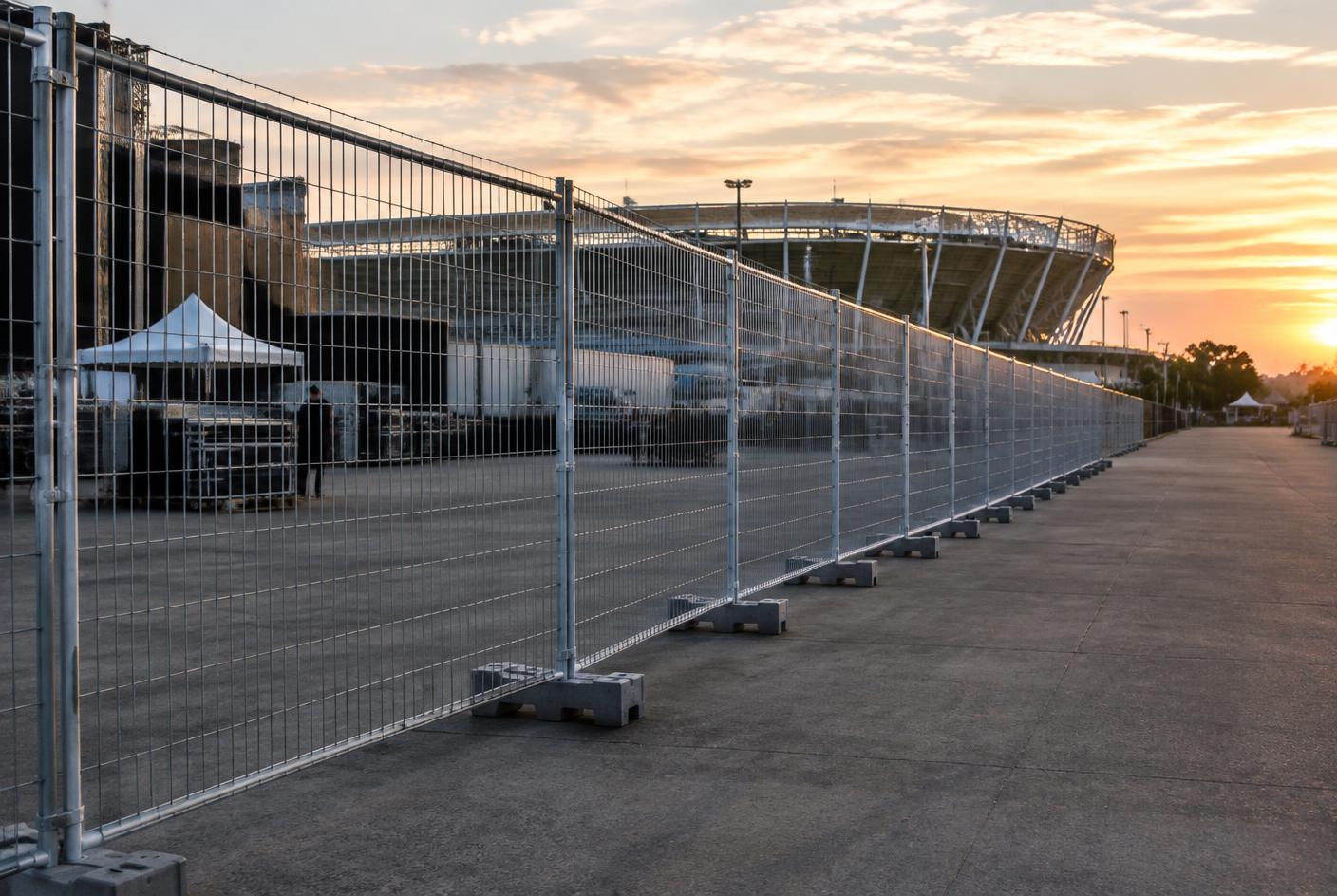 Grades altas modulares utilizadas para delimitação de área de evento